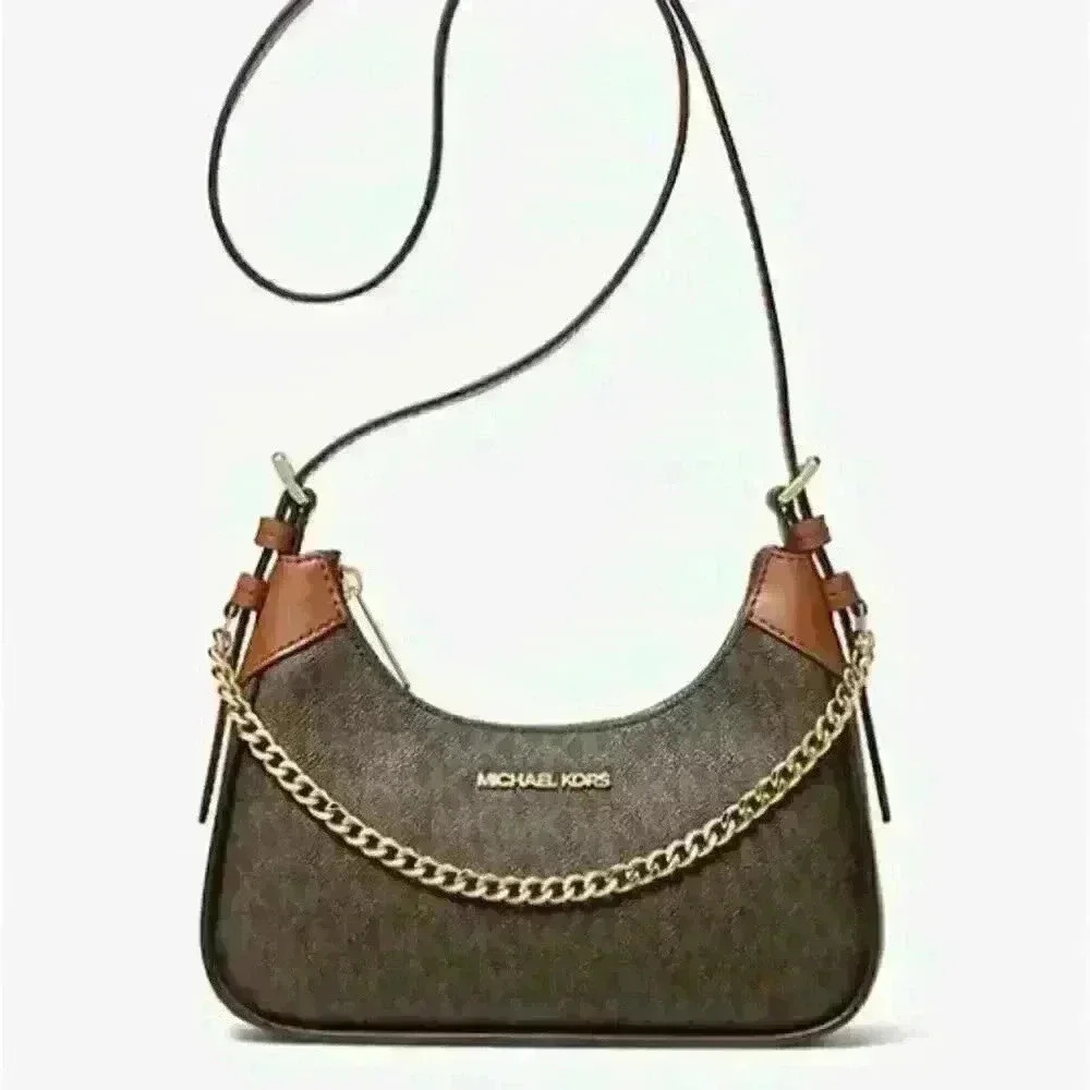 Michael Kors Wilma Small Signature Logo Crossbody Bag Brown